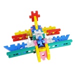 【台灣製】大腦開發(井字)積木-桶裝135pcs KIDMATE
