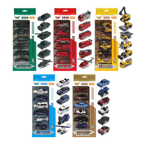 1:64卡裝6入滑行合金車(混款)