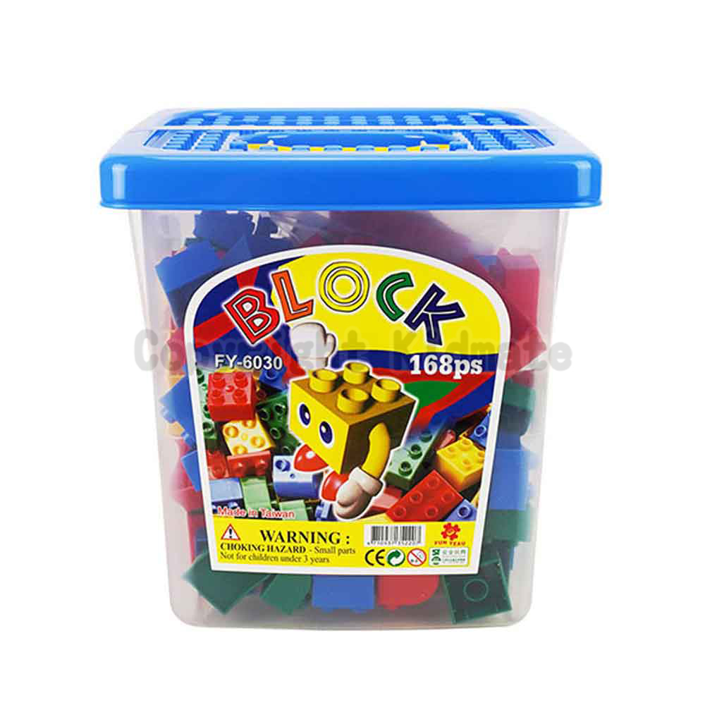 【台灣製】FY-6030桶裝積木168P《大顆粒》