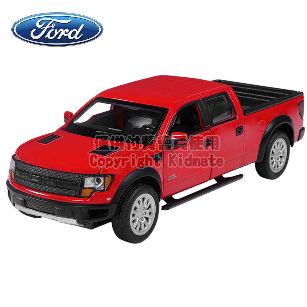1:34授權聲光合金車(52)FORD F-150 SVT Raptor紅