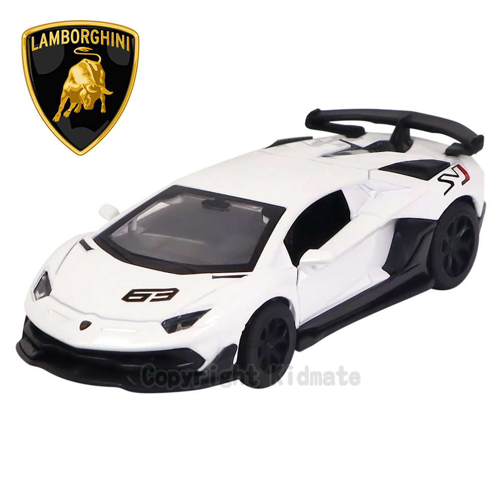 1:43授權合金車(69)Lamborghini Aventador SVJ白