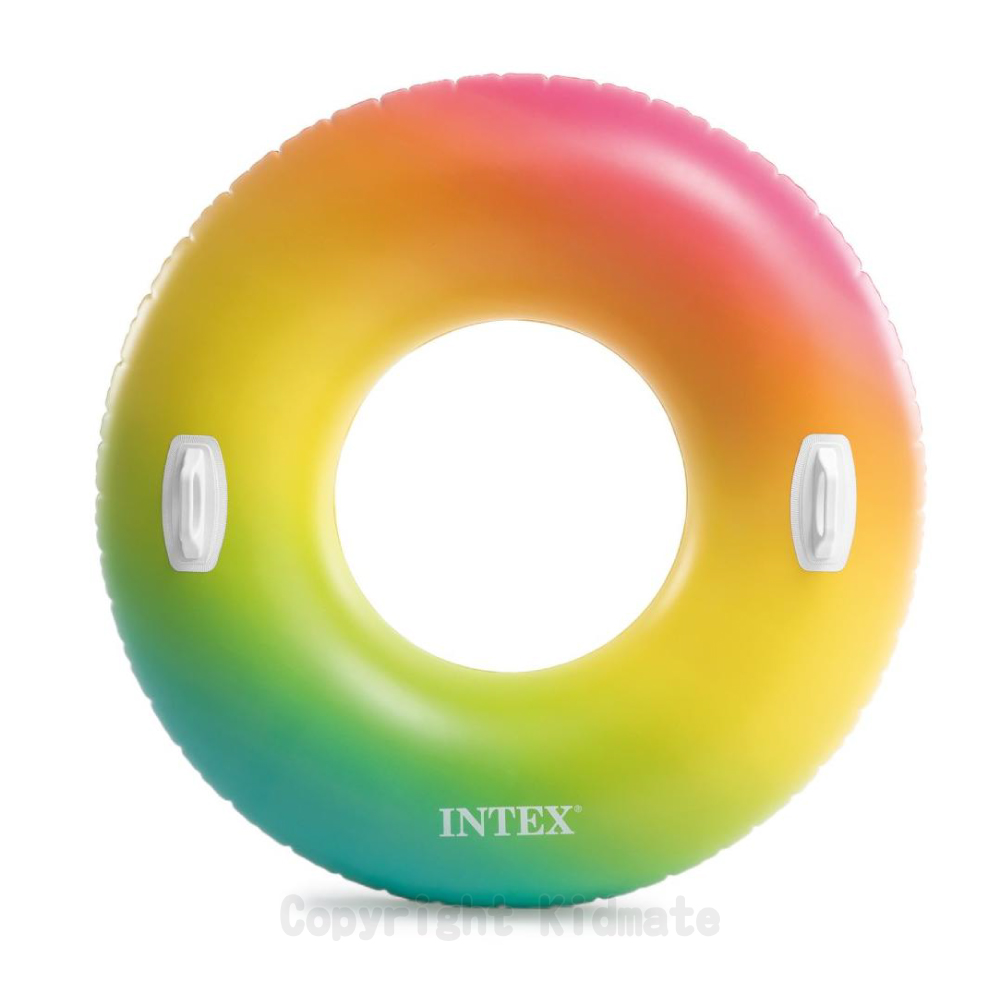 INTEX 彩虹漸層游泳圈(直徑122cm)